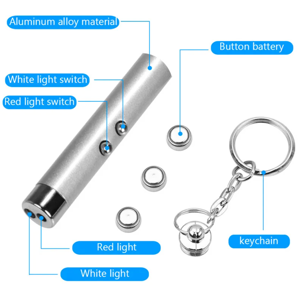 Keychain - Dual Light Red Laser And White LED