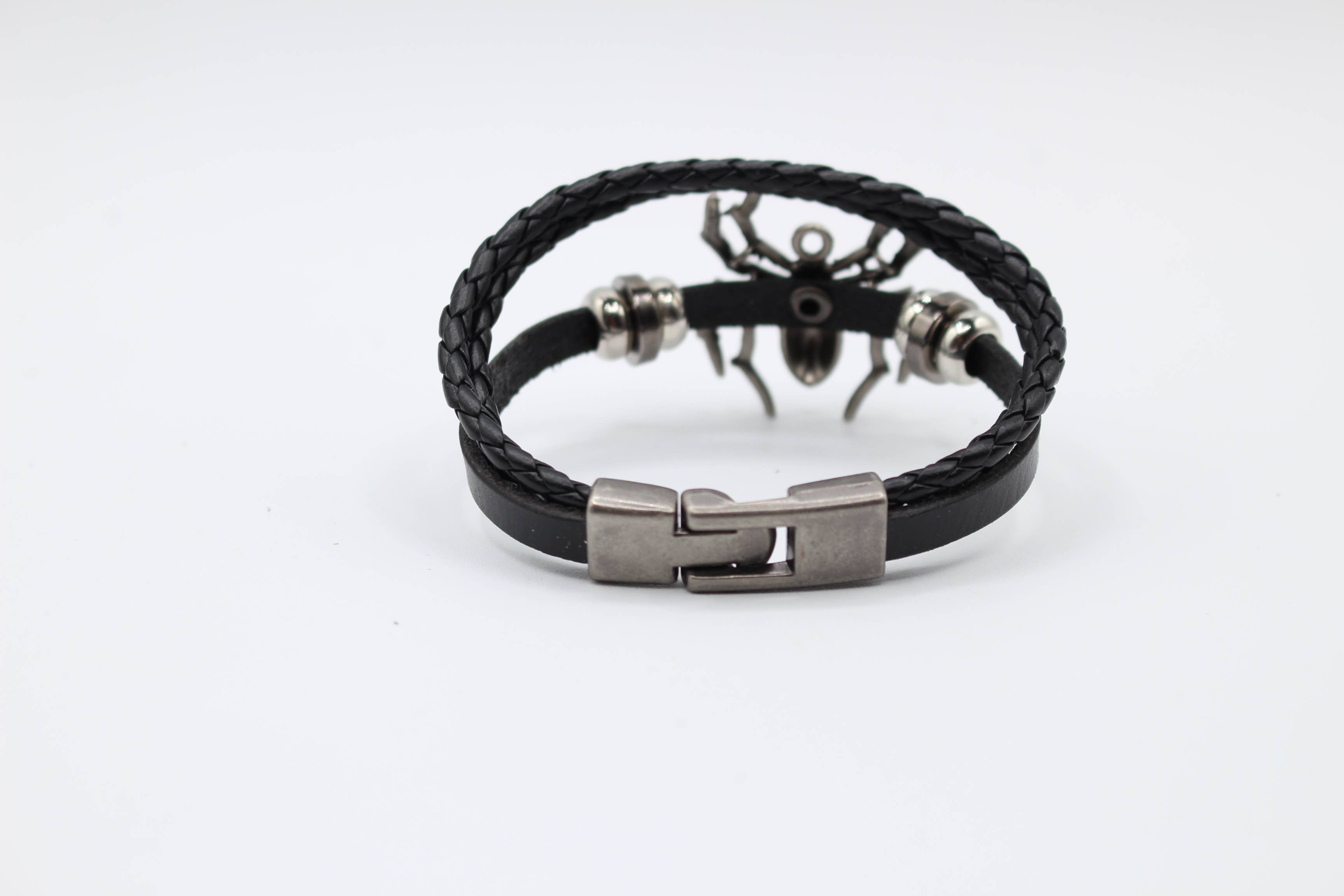 Leather spider bracelet Halloween