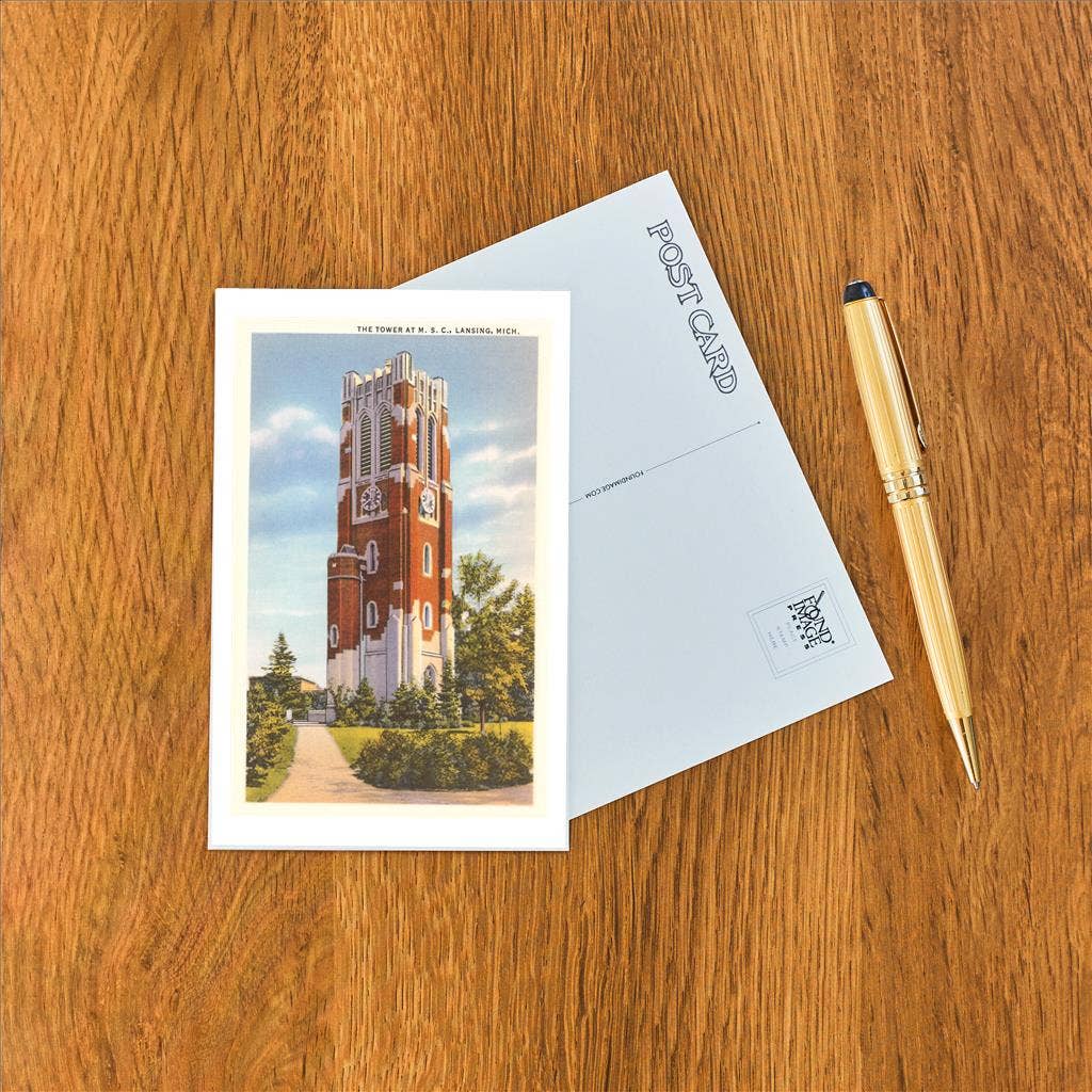 Postcard MI-663 Tower at Michigan State College