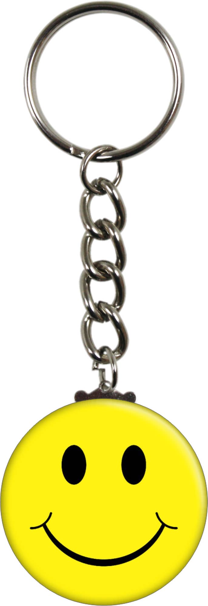 Keychain - Happy Face - Black On Yellow