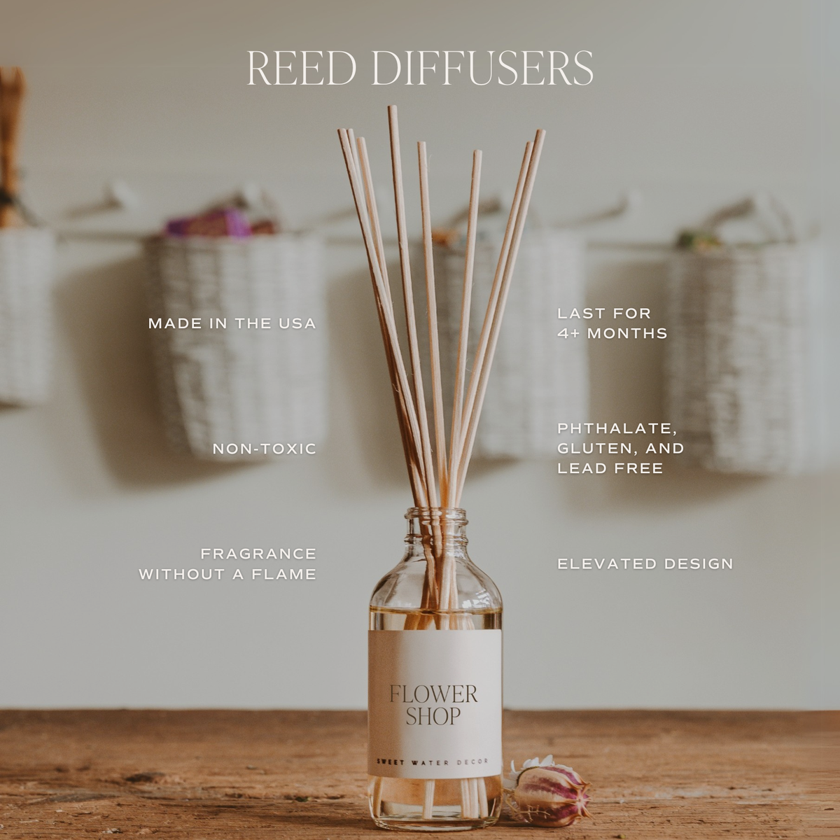 Farmhouse Amber Reed Diffuser - Fall Decor & Gifts