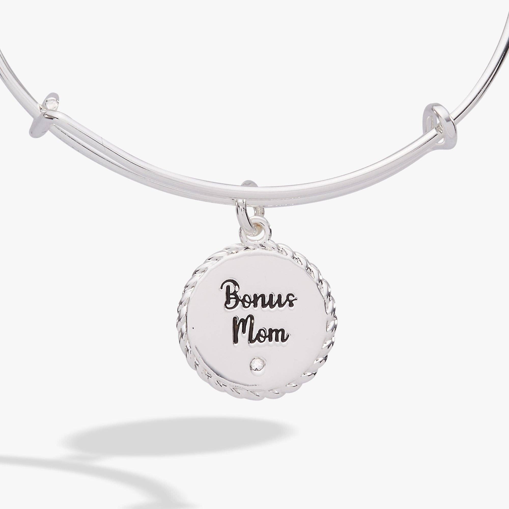 Bonus Mom 'Family Isn't Only Blessed By Name' Charm Bangle: Gold