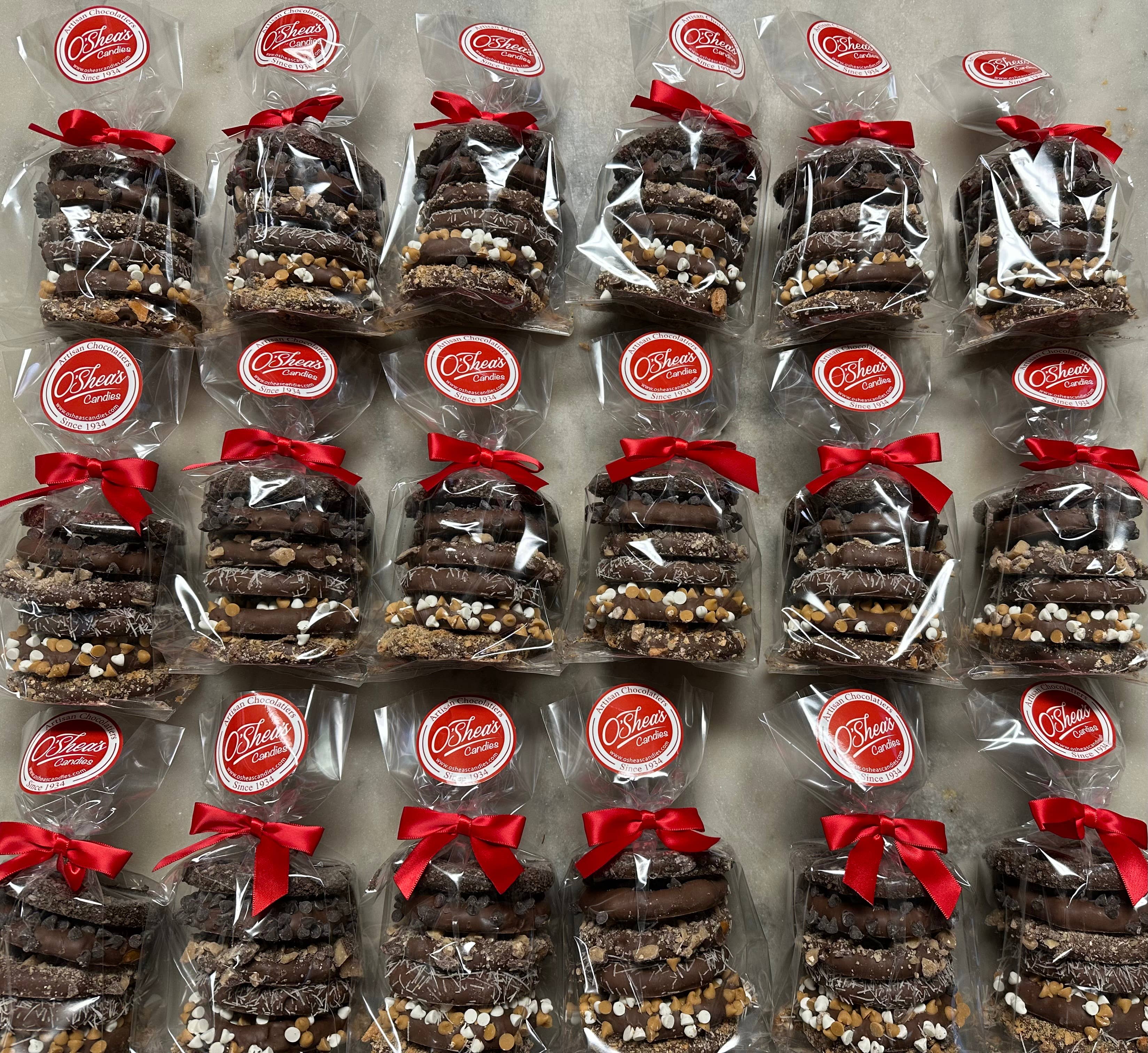 Gourmet Decorated Pretzel Stacks 6PK w/ Bow 🥨