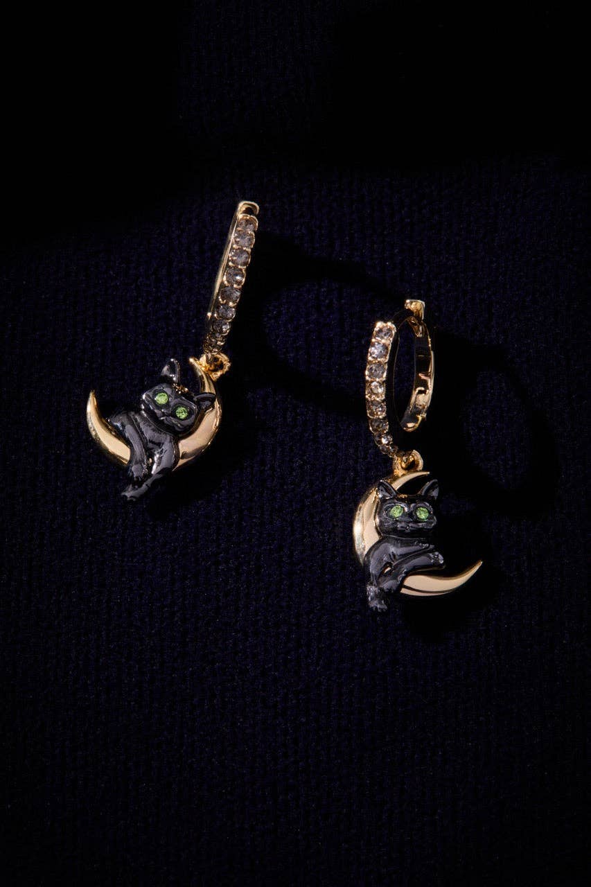 Celestial Cat Huggie Earring: Two Tone
