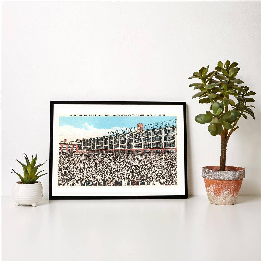 Art Print MI-403 40,000 Employees at Ford Factory, Detroit