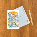 Postcard MI-637 Greetings from Michigan, Map