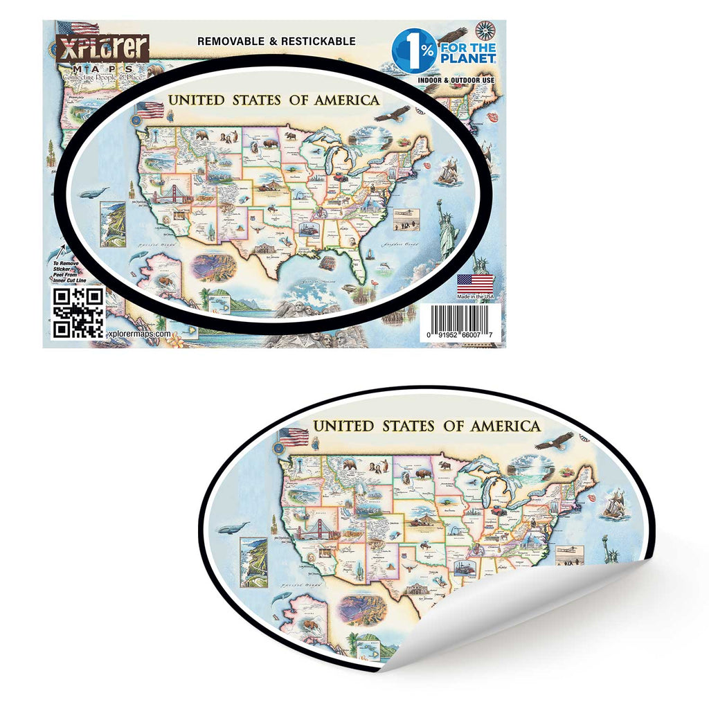USA Map Stickers