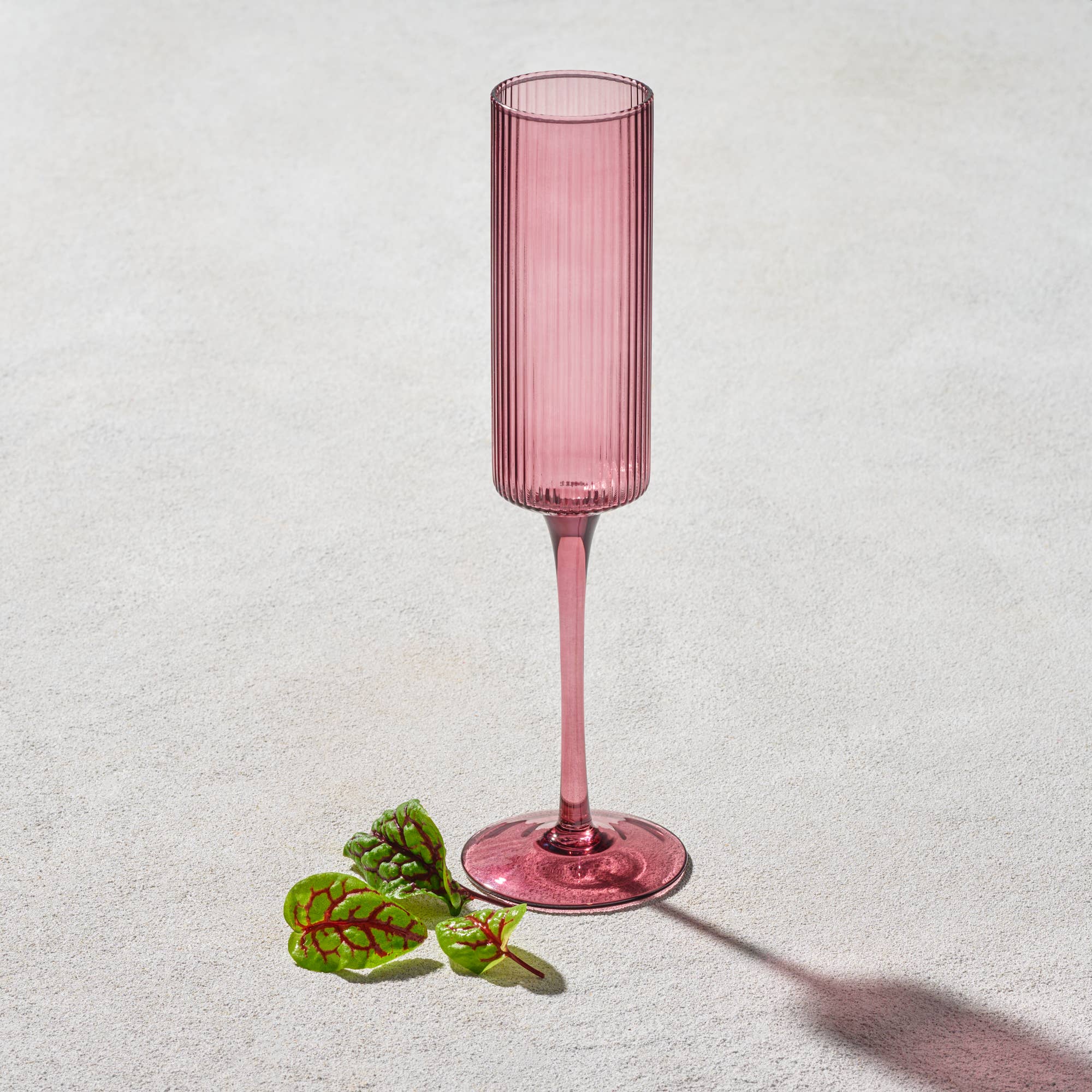 Vikko Decor - Malibu, Ribbed Glass, Plum, MULTIPLE SHAPES: 7 OZ Champagne