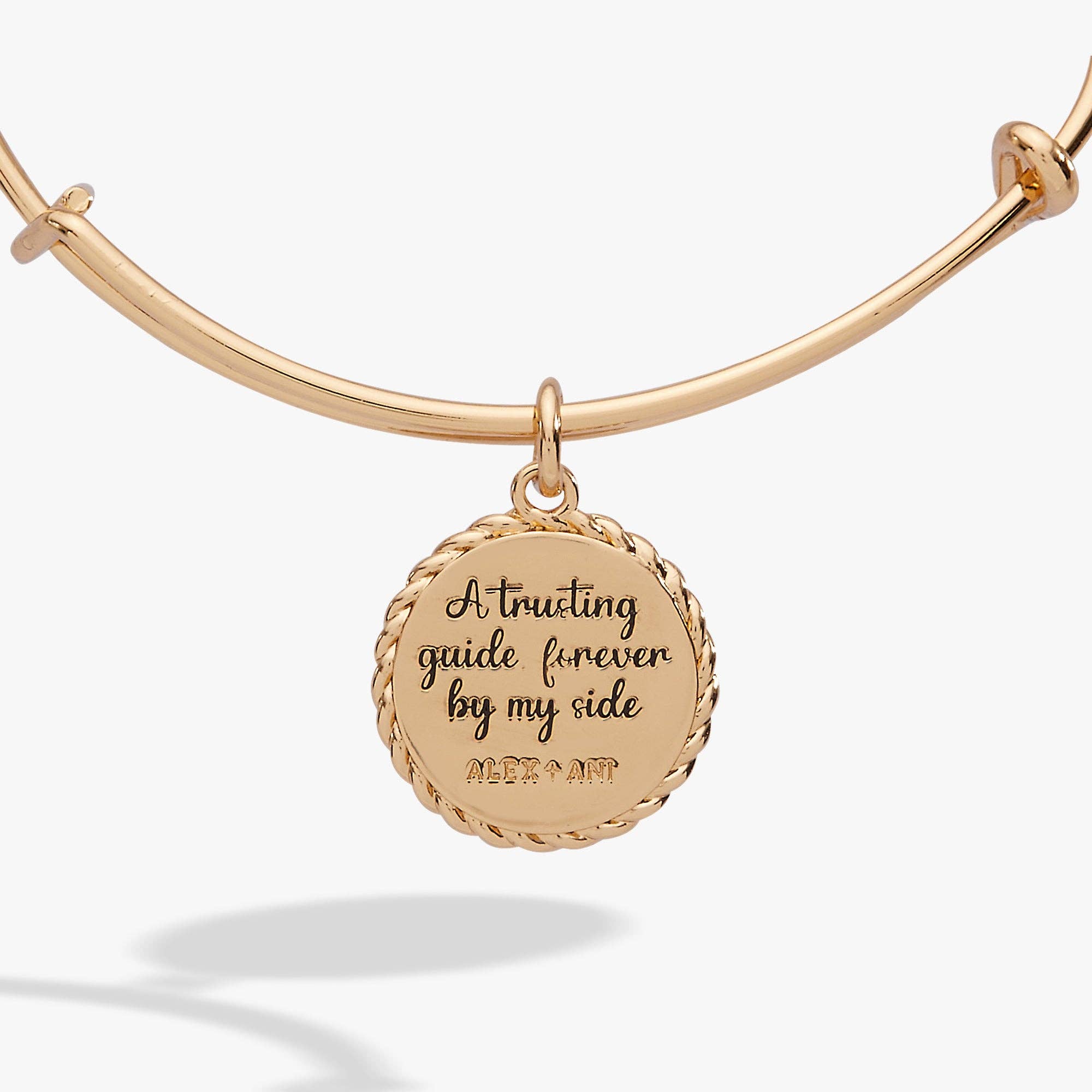 Aunt 'A Trusting Guide Forever By My Side' Charm Bangle: Gold