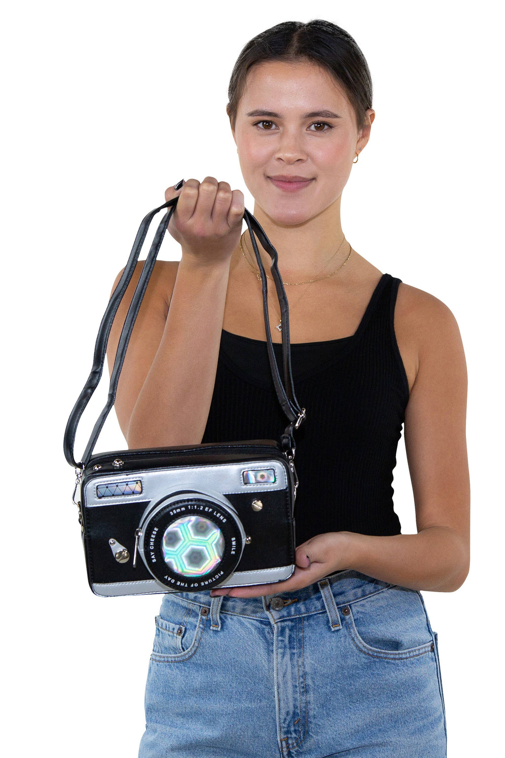 Camera Cross Body Bag in Vinyl