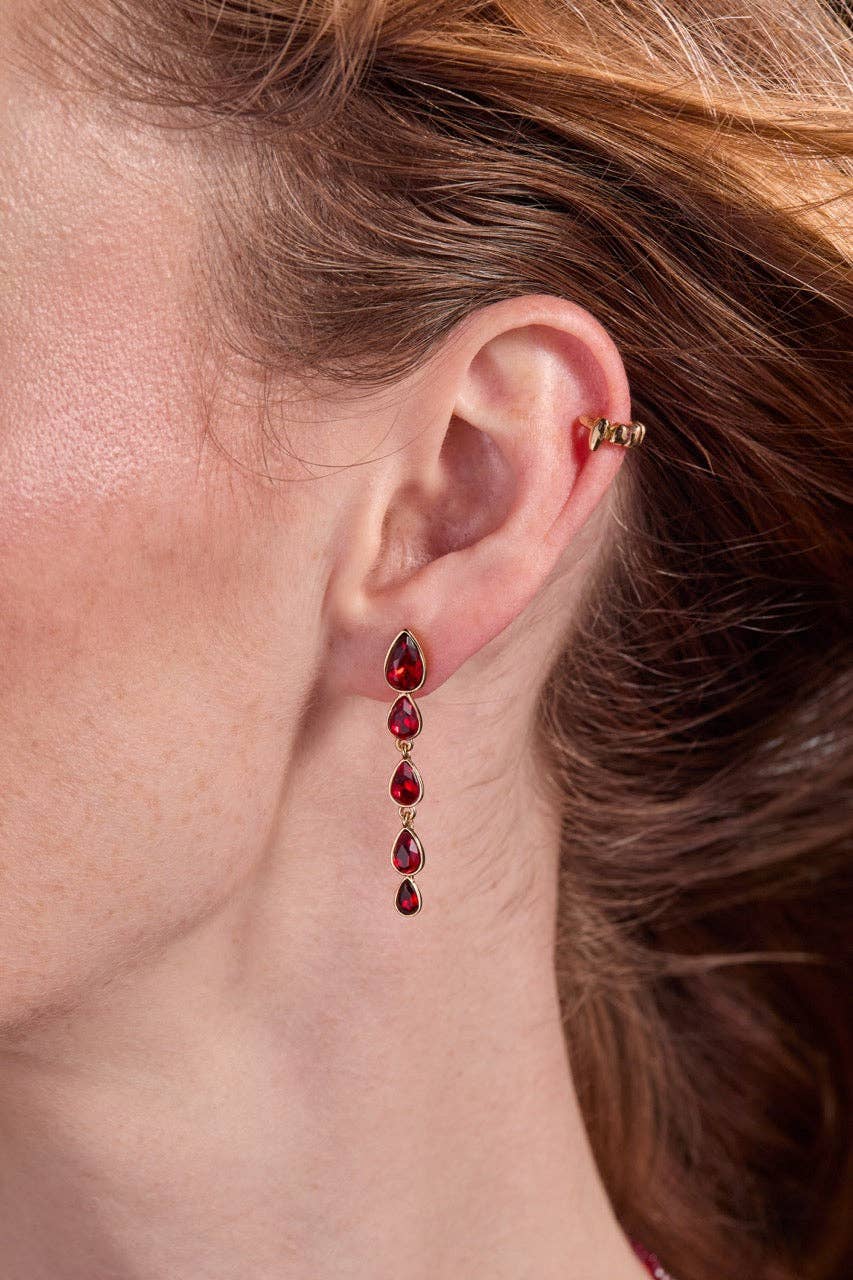 Vampire & Fangs Cuff Earring Set: Silver