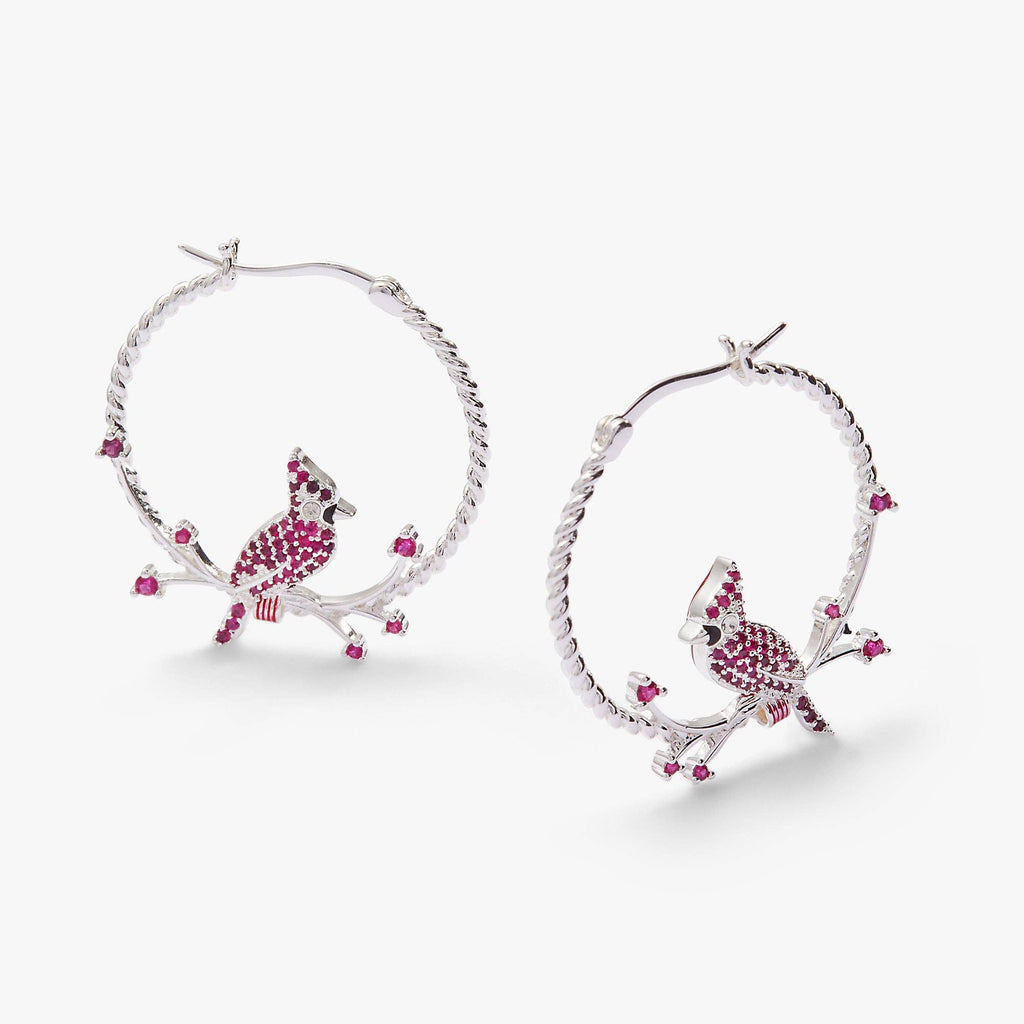 Cardinal Reversible Hoop Earrings: Silver