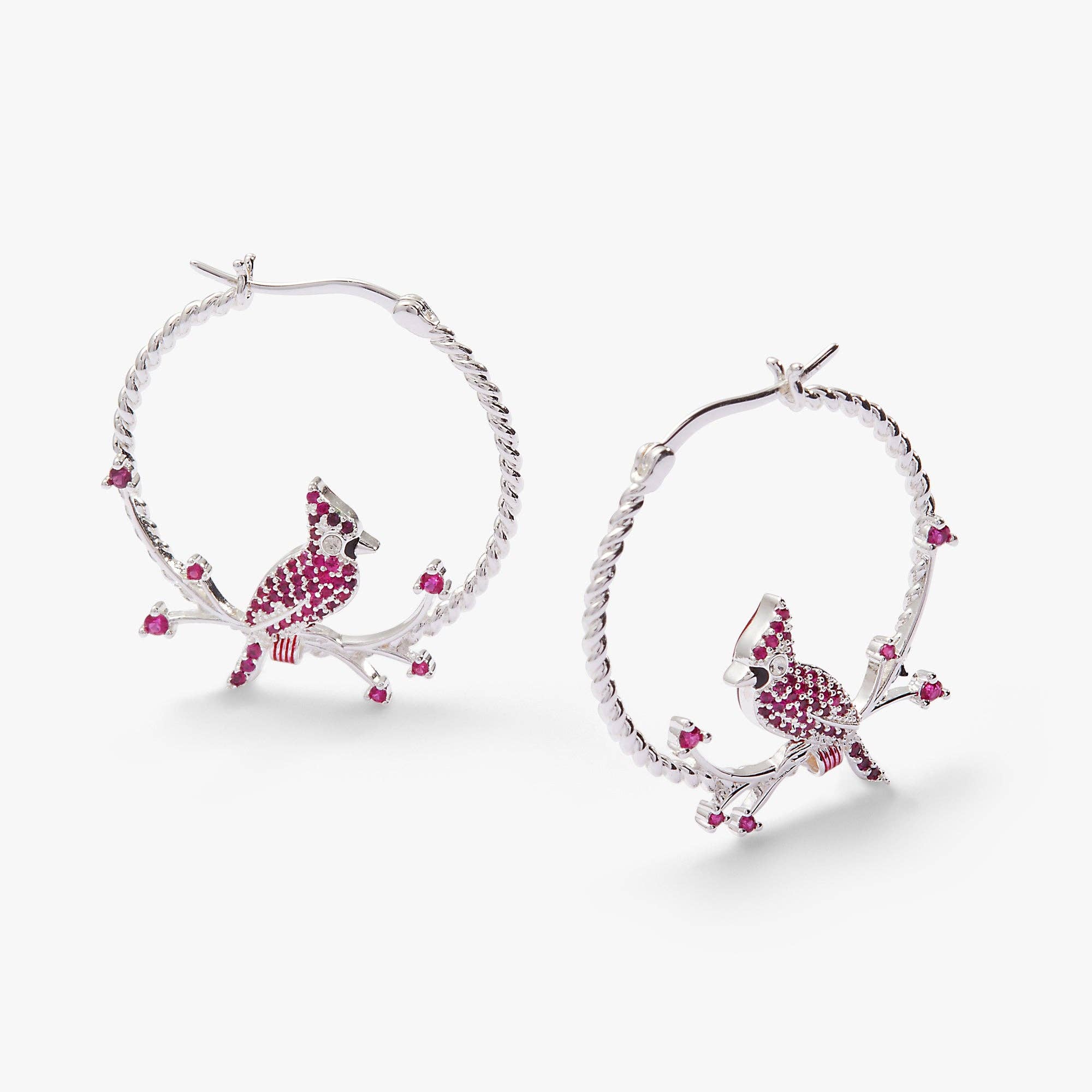 Cardinal Reversible Hoop Earrings: Silver