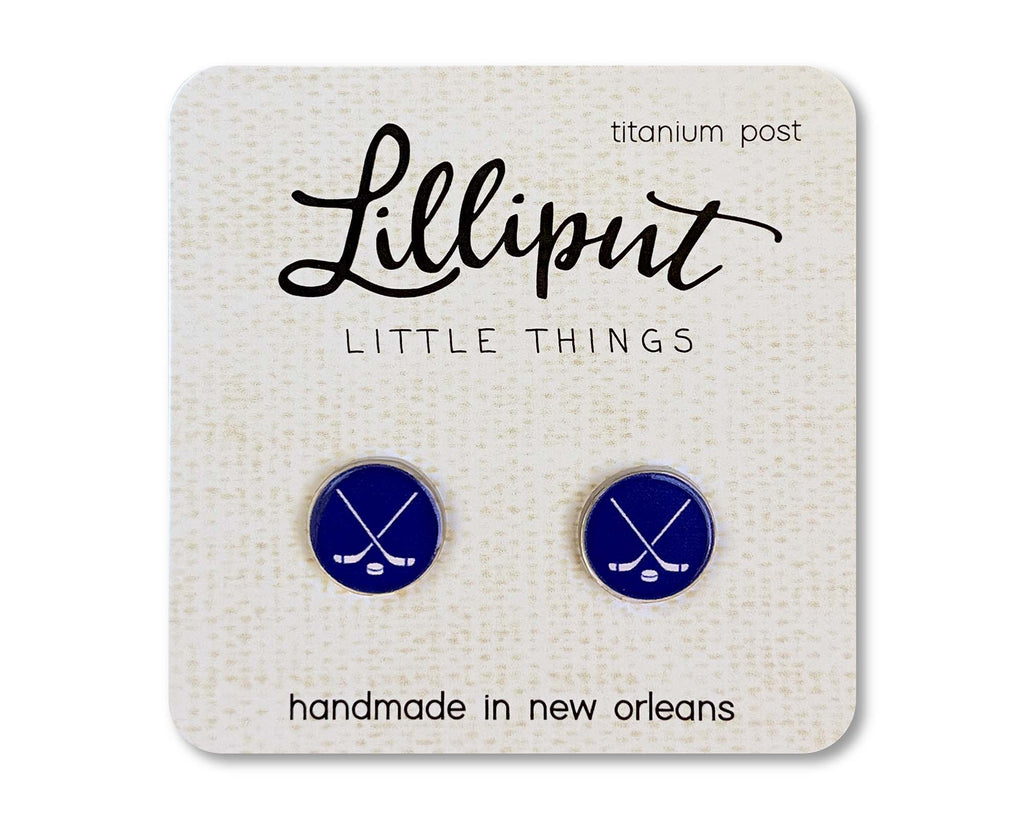 Ice Hockey Earrings - Custom Colors Available!: Red