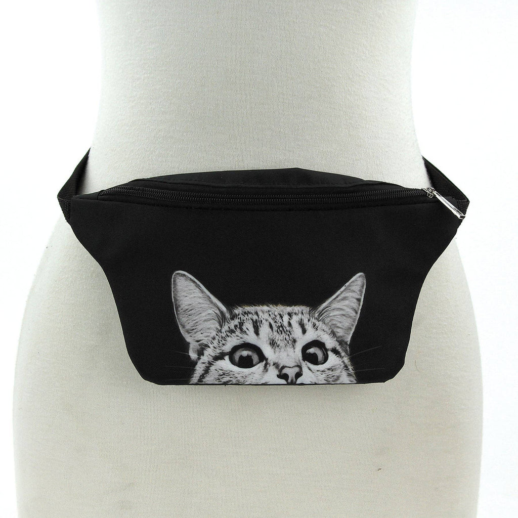 Peeking Cat Fanny in Polyester Material