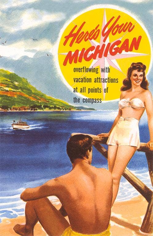 Postcard MI-586 Michigan Travel Poster
