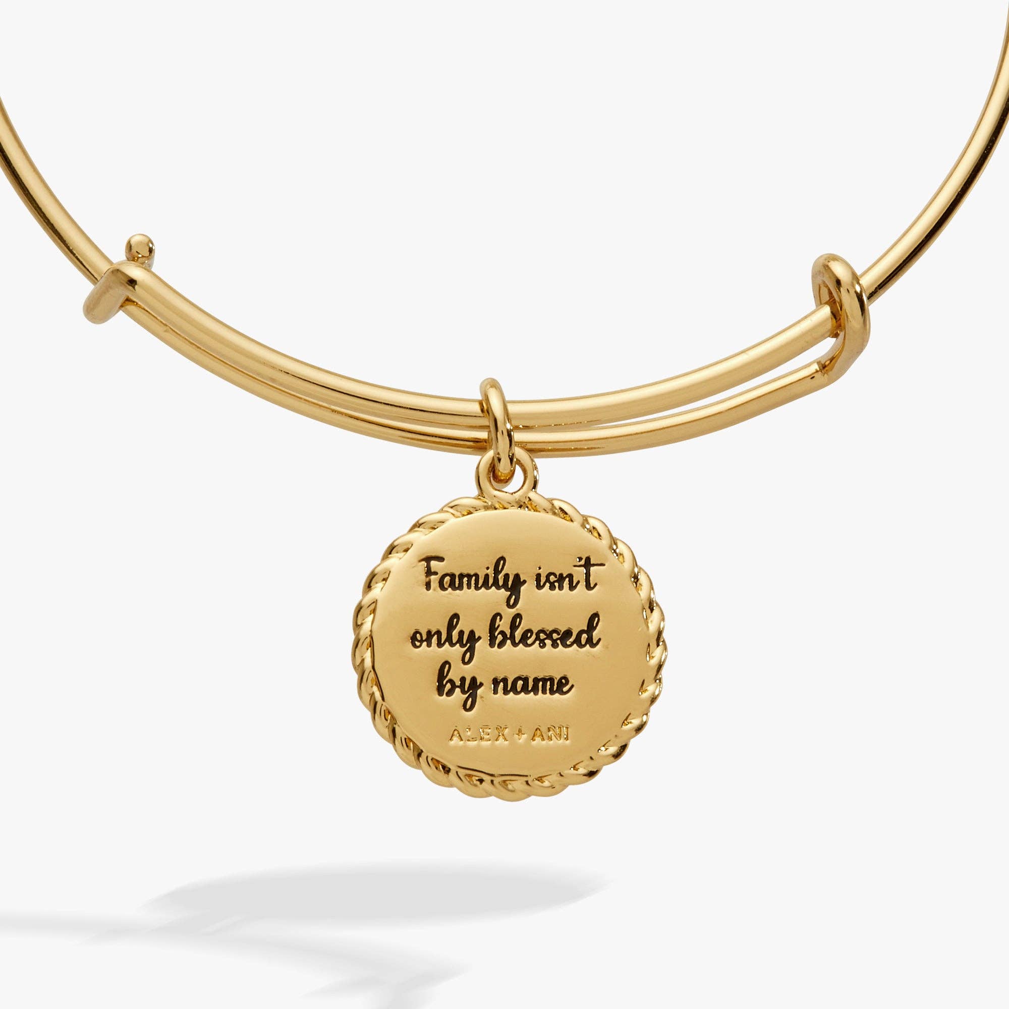 Bonus Mom 'Family Isn't Only Blessed By Name' Charm Bangle: Gold
