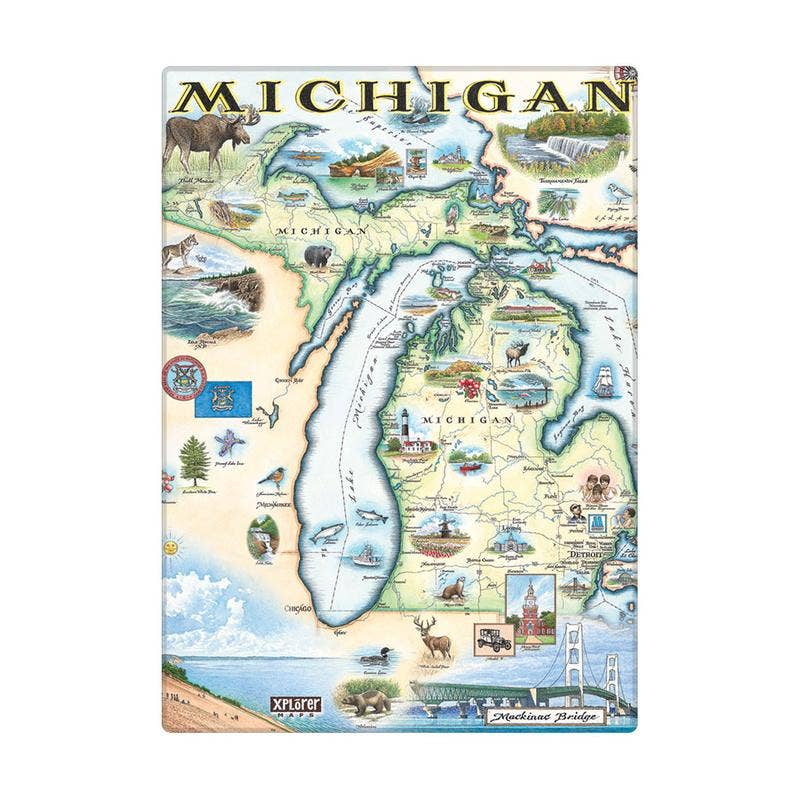Michigan State Map Magnet