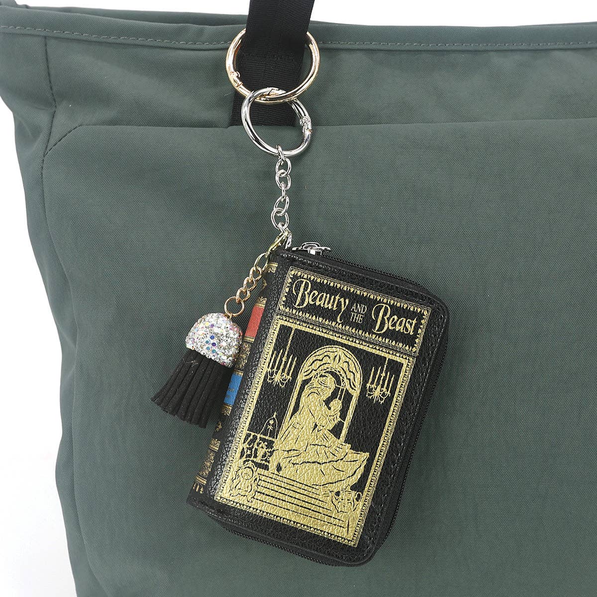 BEAUTY AND THE BEAST BOOK BAG CHARM COIN PURSE IN VINYL