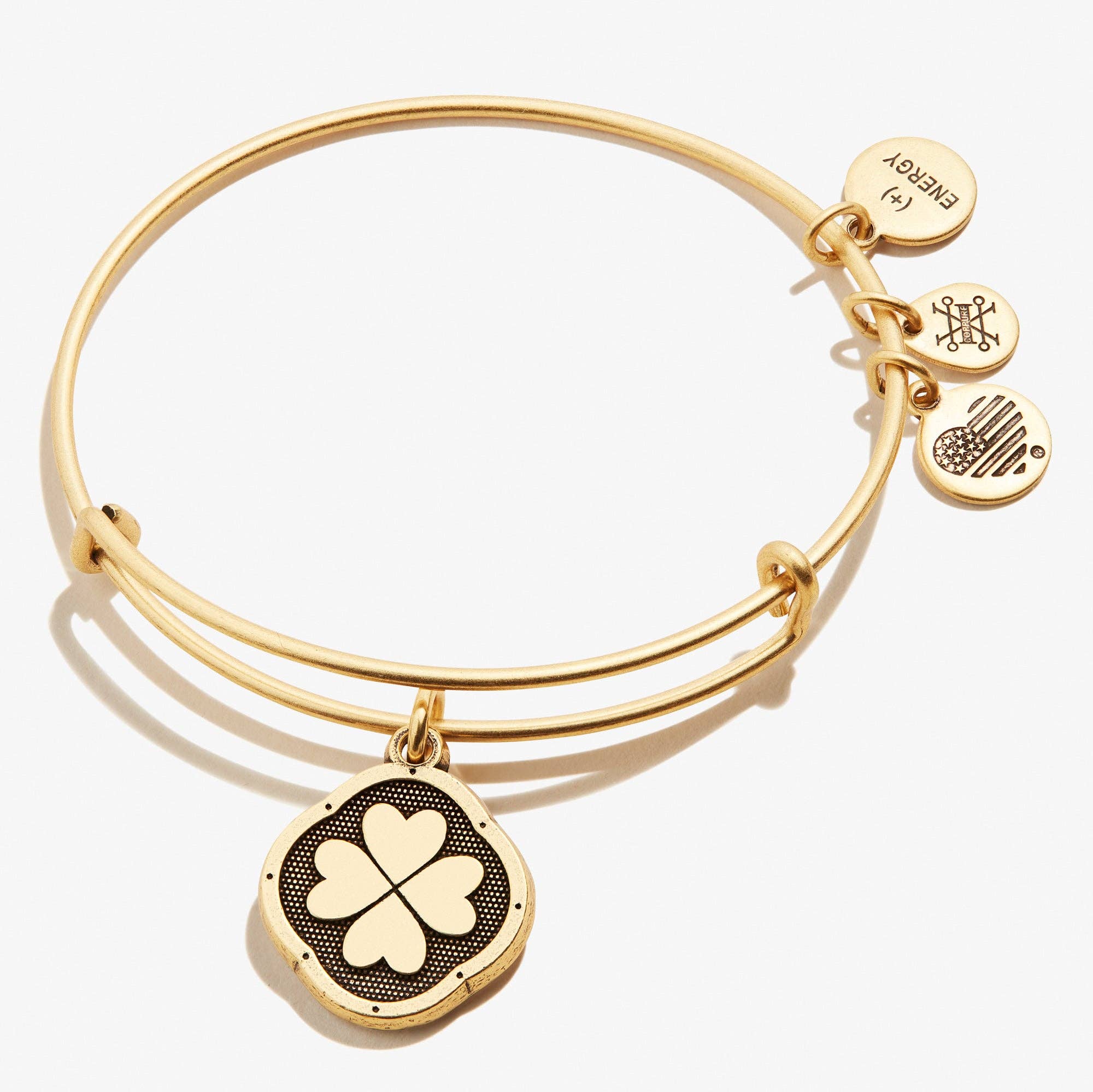 Four Leaf Clover Charm Bangle, 'Sweet Serendipity': Rafaelian Silver