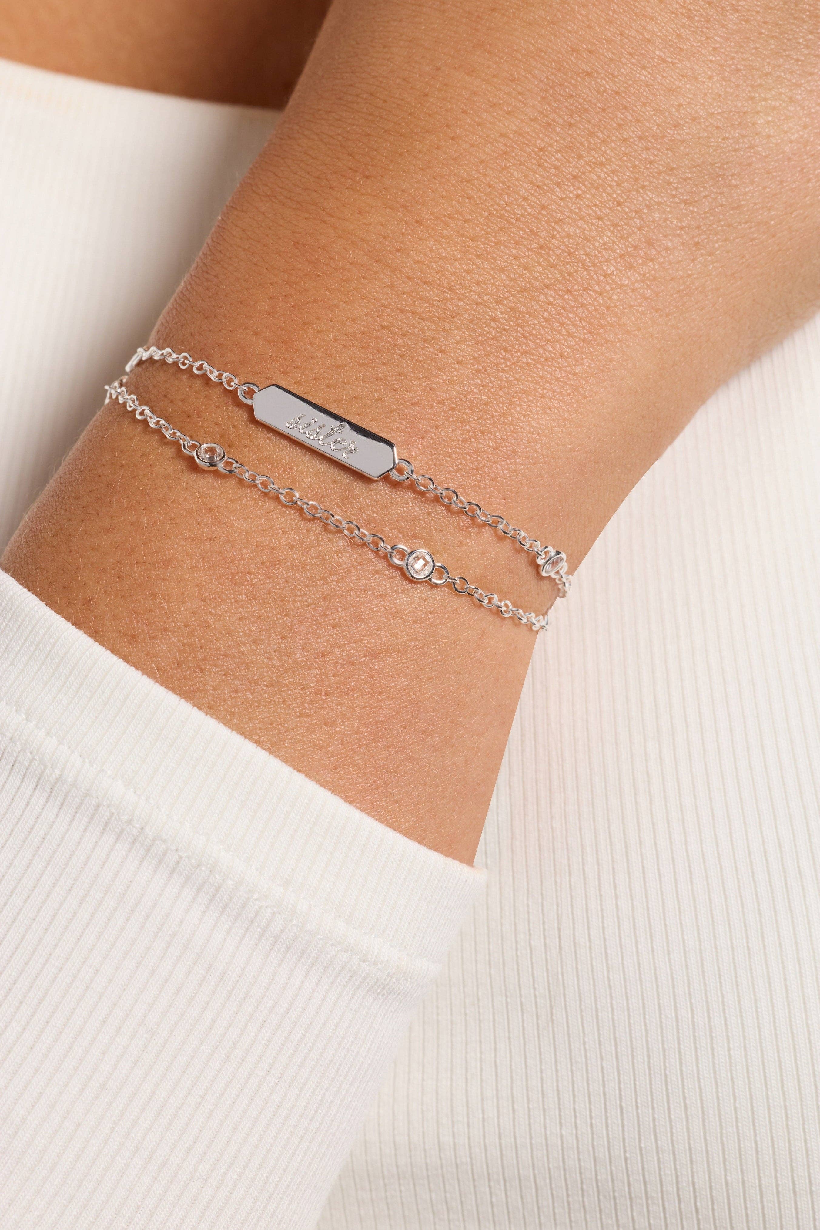 Sister Infinity Chain Double Strand Bracelet: Gold