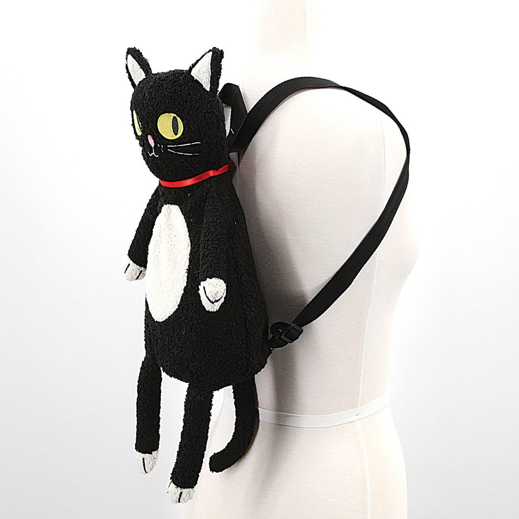 FURRY BLACK CAT BACKPACK
