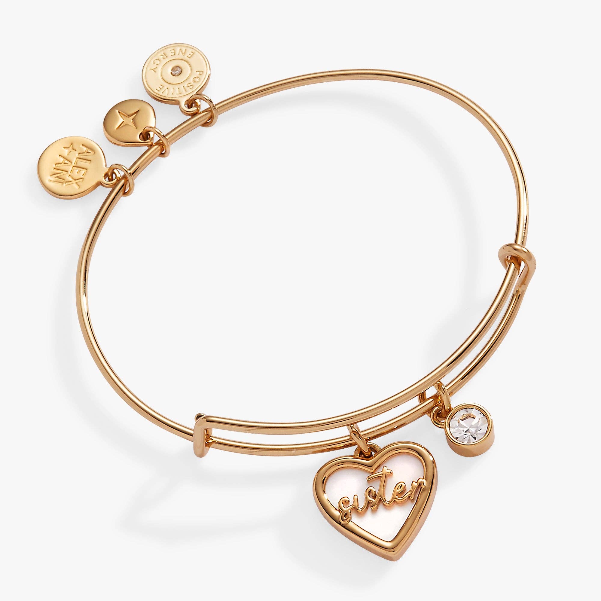Sister Mother of Pearl Bangle: Silver
