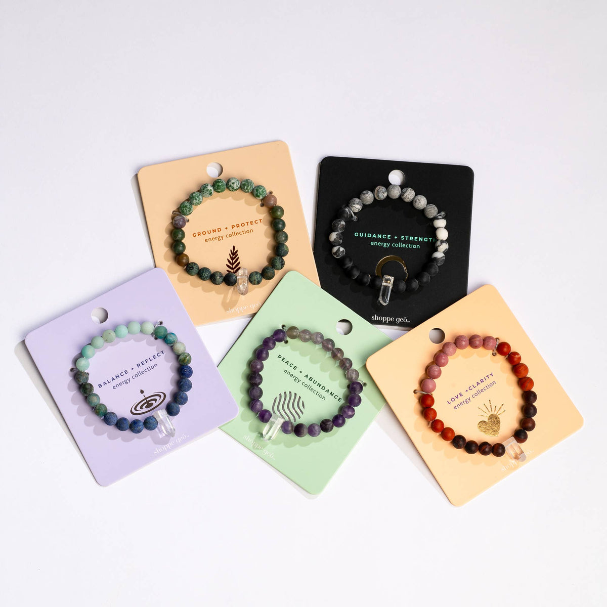 Ground + Protect Crystal Bead Gemstone Bracelet 8mm