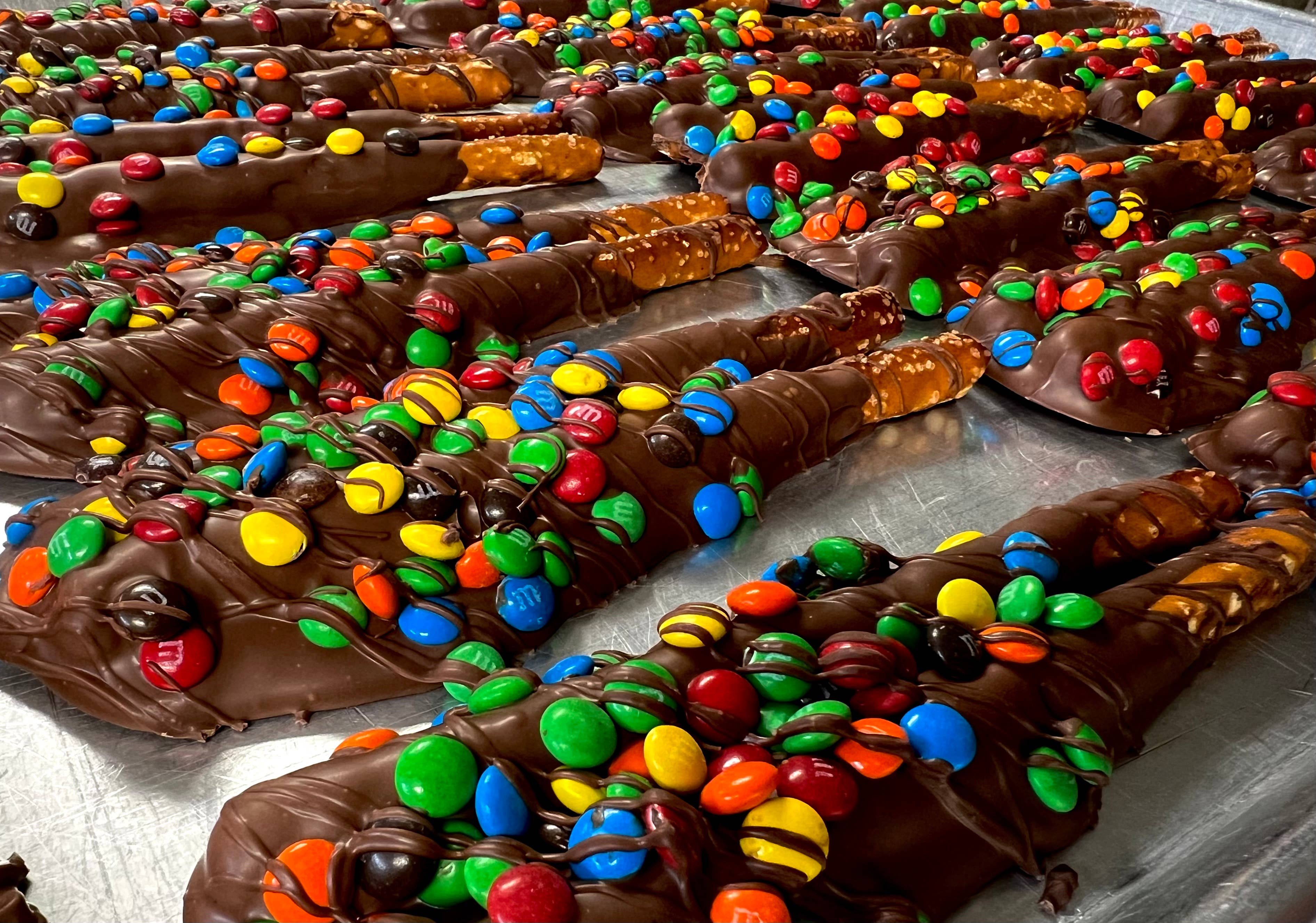 Pretzel 🥨 Rod NEW DUO w/ Milk Chocolate Drizzle M&M’s 2PK