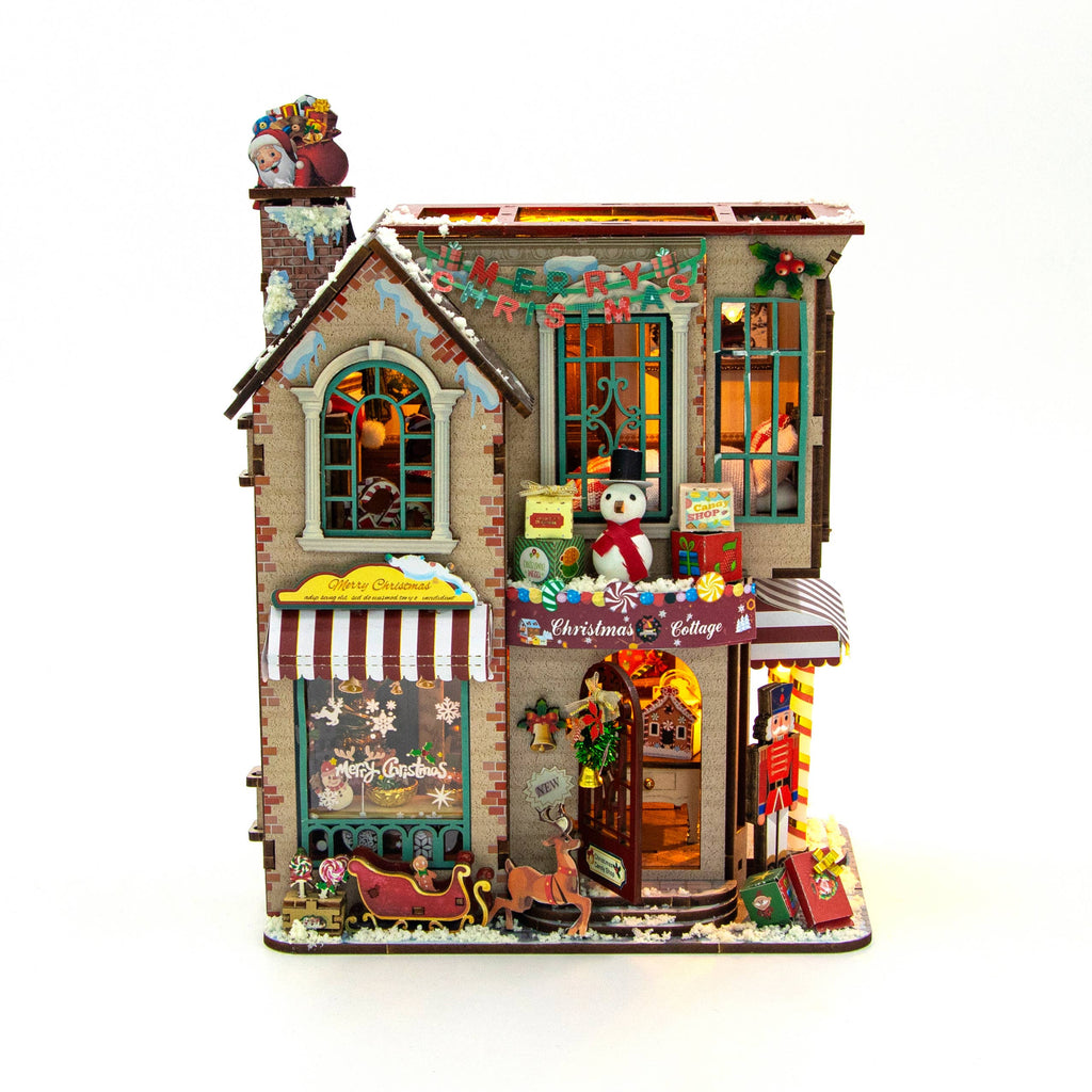DIY Miniature House Kit: Christmas Cottage