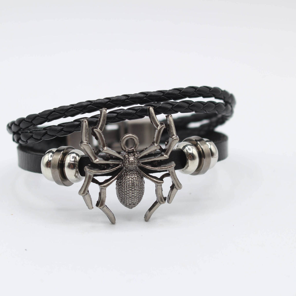 Leather spider bracelet Halloween