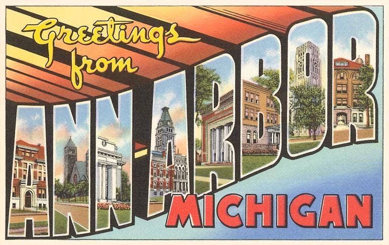Sticker MI-389 Greetings from Ann Arbor