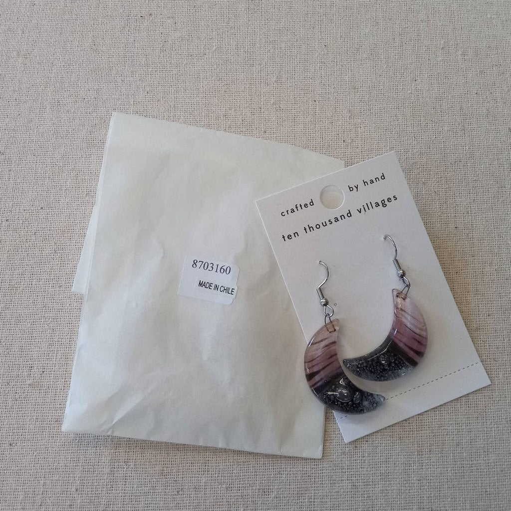 Marbled Moon Drop Earrings
