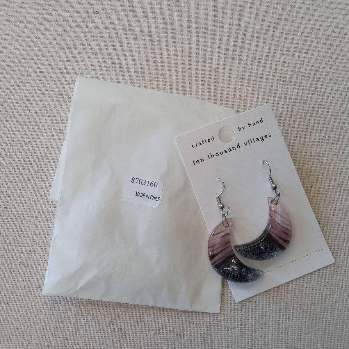 Marbled Moon Drop Earrings