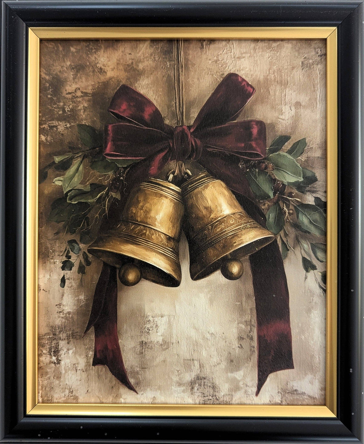 Golden Bells – Vintage Christmas Wall Art: P3 / 12" x 10"
