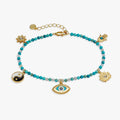 Healing Stone Charm Anklet: Gold