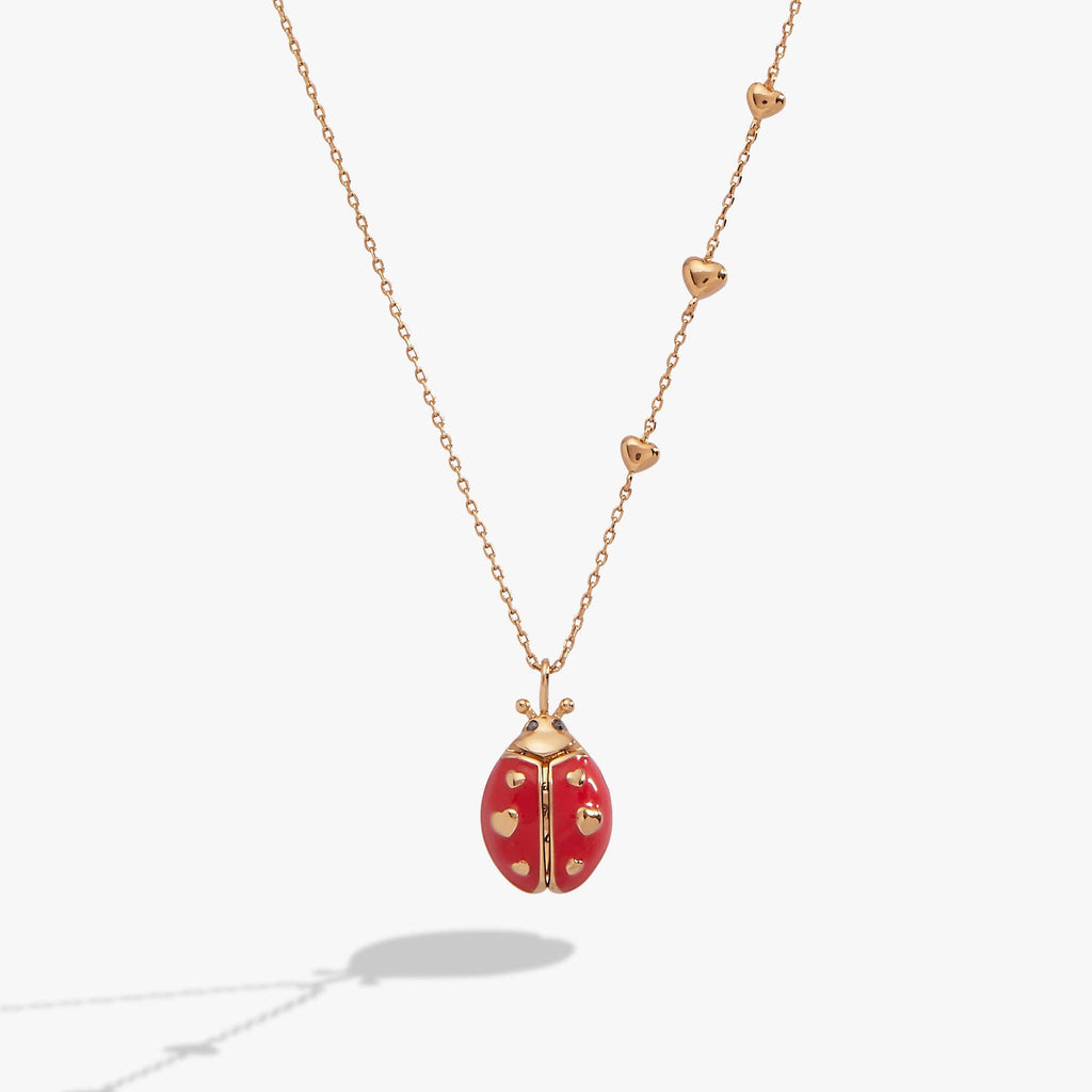 'Make Your Own Luck' Ladybug Locket Pendant: Gold