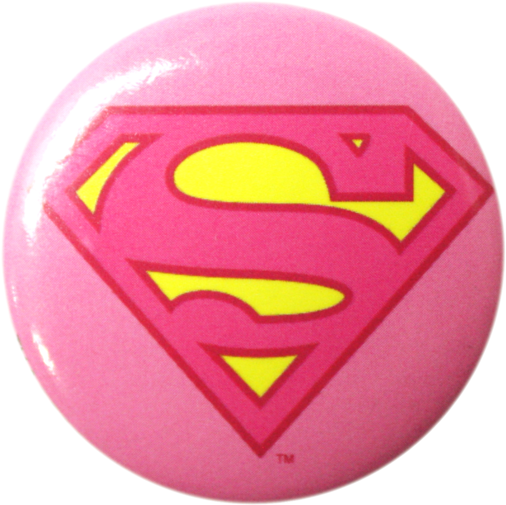 Pin-on Button - 1.25 Inch - Supergirl - Classic Shield Logo