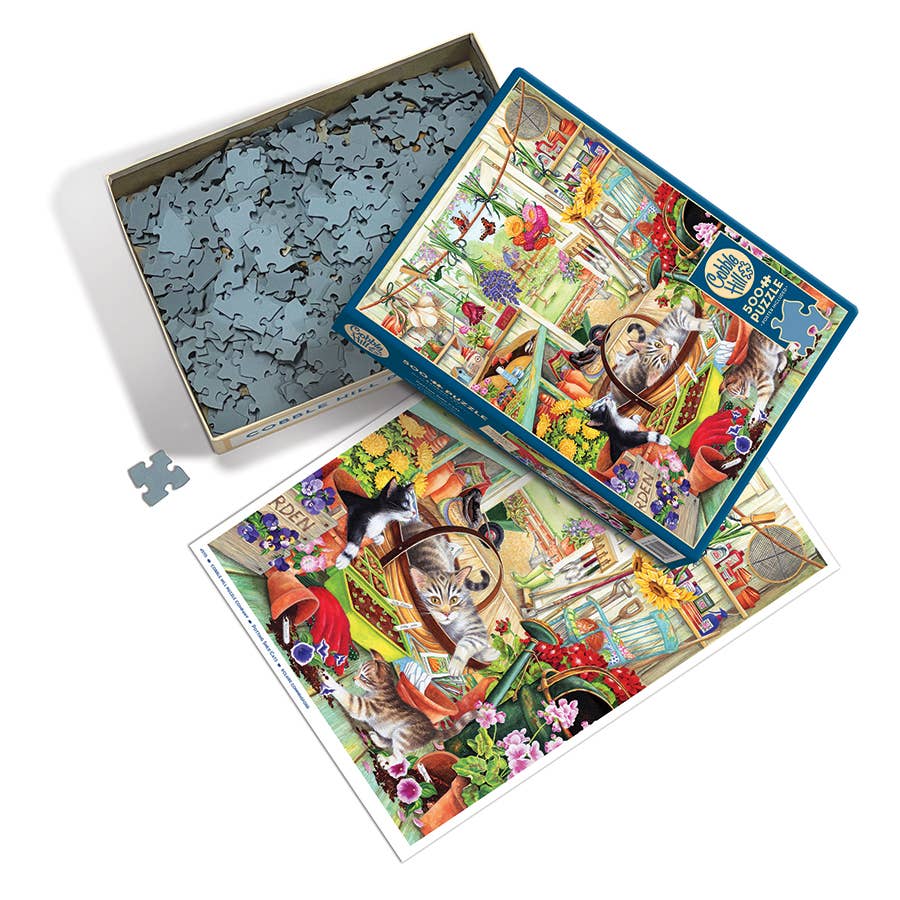 Potting Shed Cats 500-Piece Cobble Hill Puzzle