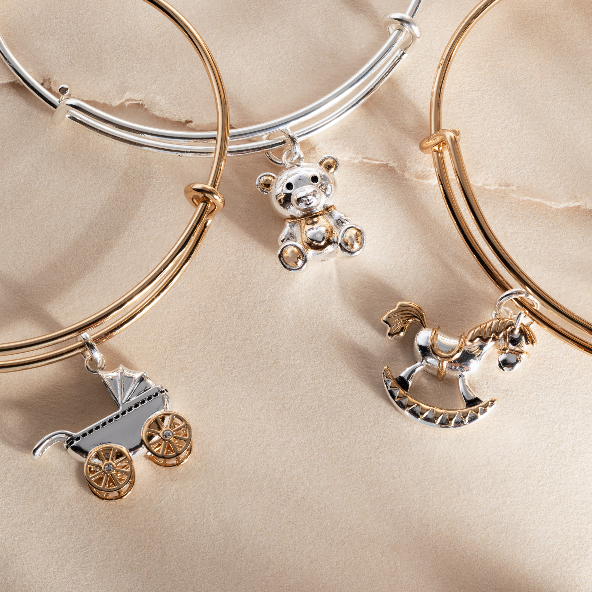 Baby Carriage Bangle: Two Tone