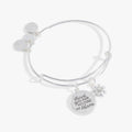 Thank You For Helping Me Bloom' Charm Bangle: Silver