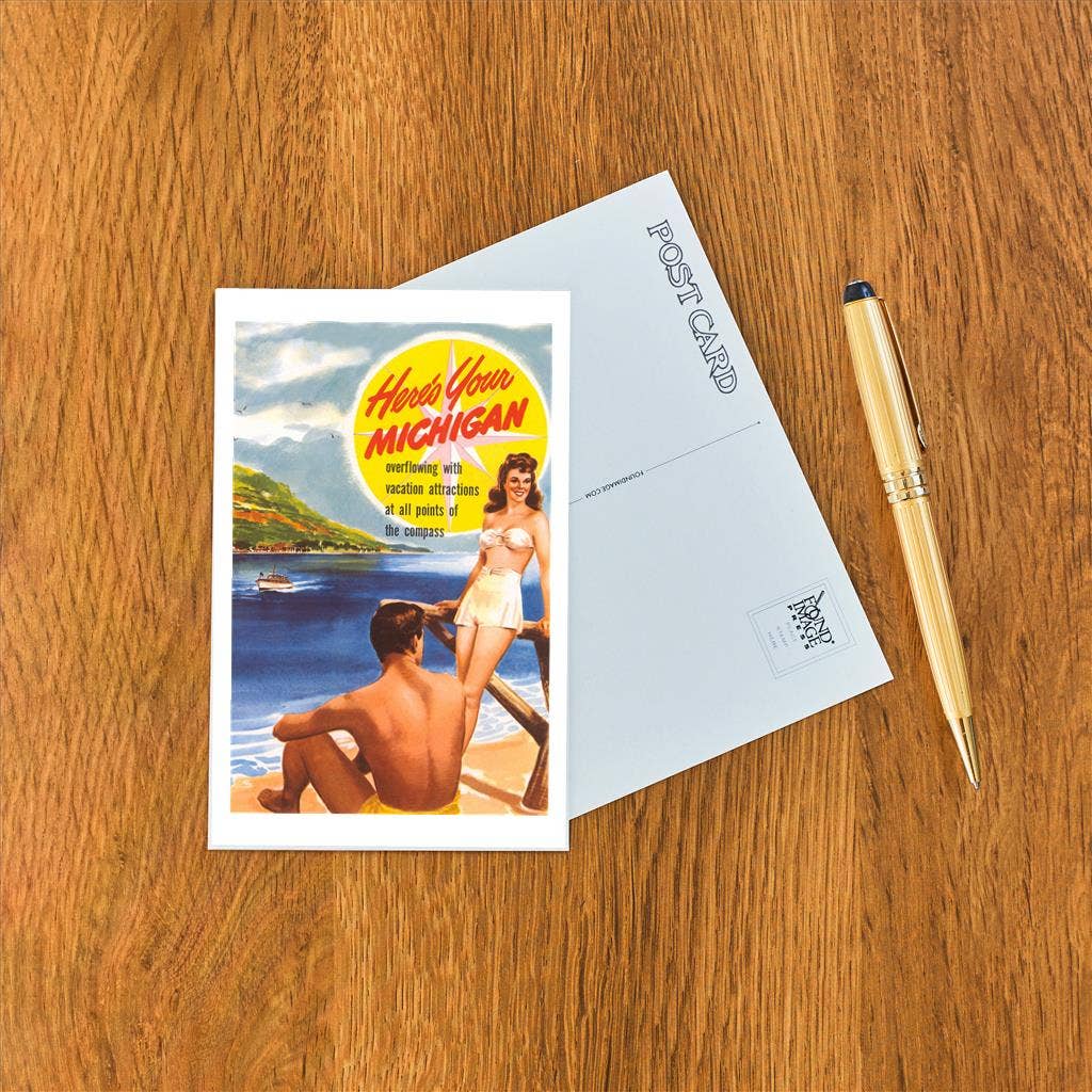 Postcard MI-586 Michigan Travel Poster