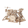3D Laser Cut Wooden Puzzle: Drum Kit
