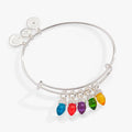 Christmas Light Bulb Charm Bangle: Gold