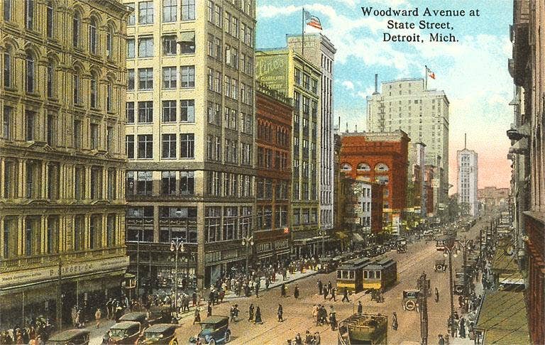 Greeting Card MI-171 Woodward Avenue, Detroit