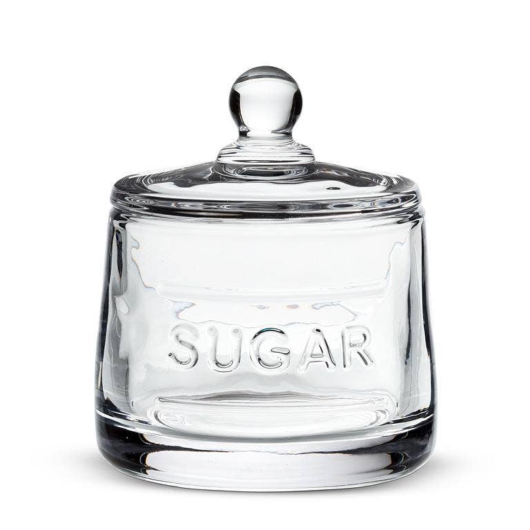 Classic Text Sugar Pot with Lid-4"H (10oz)