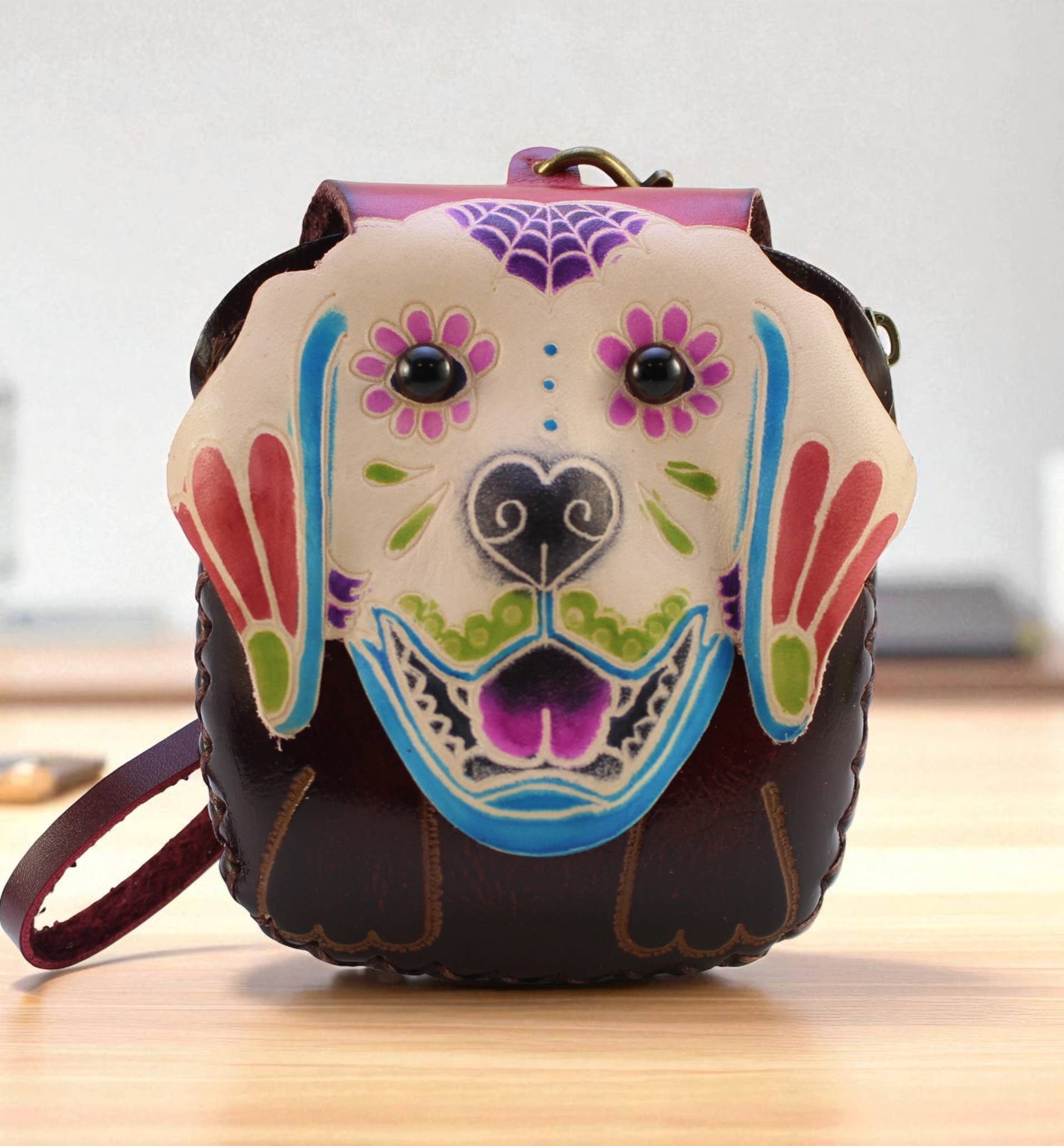 Sugar Dog Wristlet leather coin purse wallet