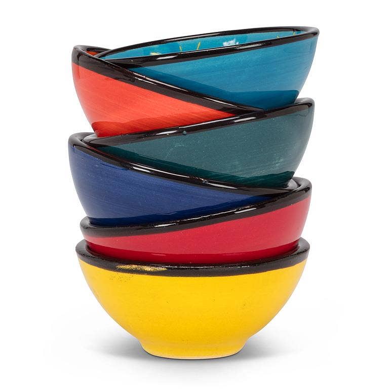 Colourful Pinch Bowls-6 Assorted -3.25"D