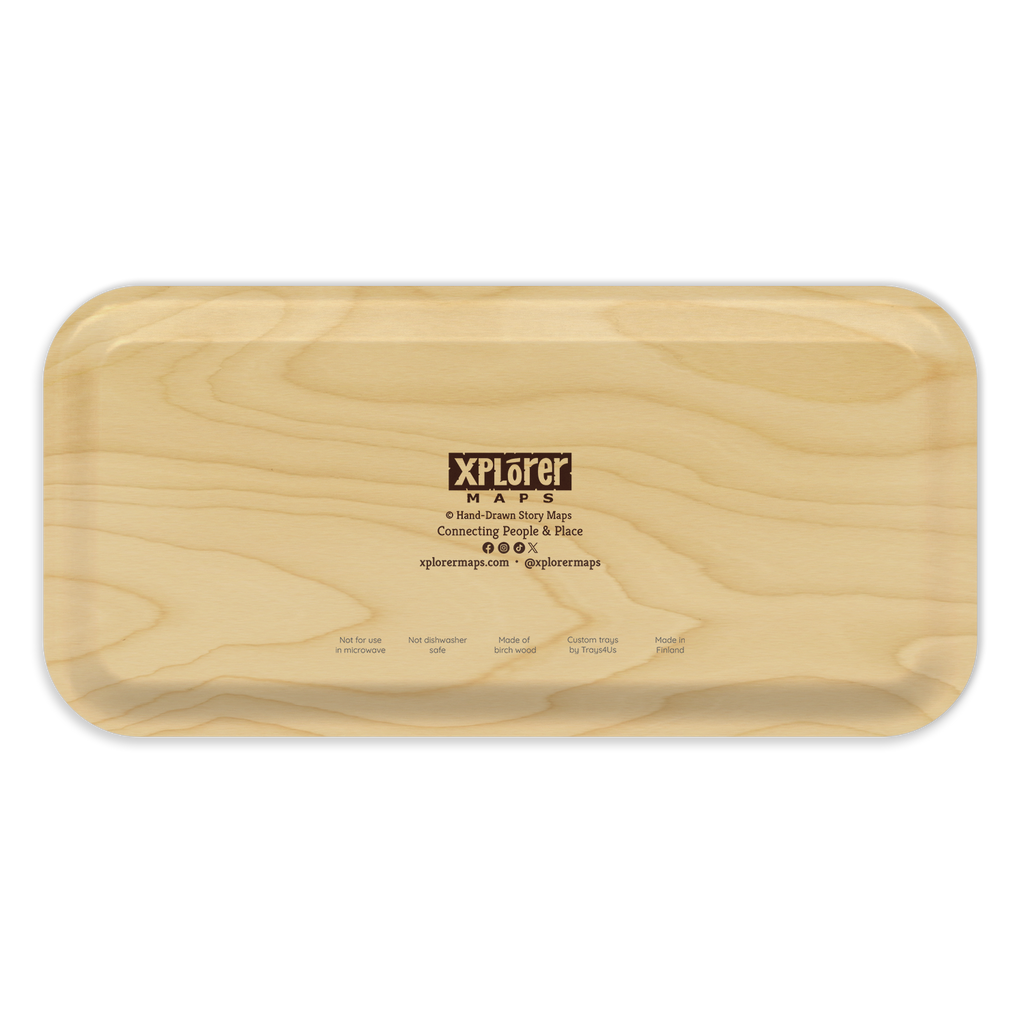 Michigan Map Wooden Serving Trays: Large Round