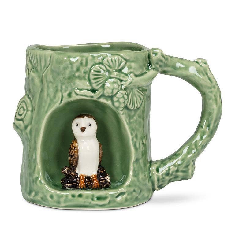 Tree Look Mug with Barn Owl-4"H(12oz)